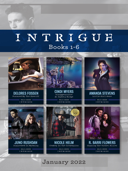 Title details for Intrigue Box Set Jan 2022/Pursued by the Sheriff/Disappearance at Dakota Ridge/Little Girl Gone/Disavowed in Wyoming/Cowboy in the Crosshairs/Cha by Amanda Stevens - Available
